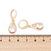 Brass Micro Pave Clear Cubic Zirconia Leverback Earrings EJEW-K300-13G-5
