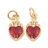 Brass Inlaid Clear Cubic Zirconia Charms KK-A161-29G-2