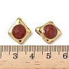 304 Stainless Steel Pave Faceted Natural Carnelian(Dyed & Heated) Pendants STAS-V015-09G-3