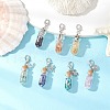 Chakra Natural Lapis Lazuli & Amethyst & Carnelian & Citrine & Garnet & Green Aventurine & Synthetic Turquoise Chips inside Glass Wishing Bottle Pendant Decoration HJEW-JM03310-1