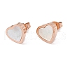 6 Pairs Natural White Shell Heart Stud Earrings EJEW-G291-02M-3