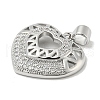 Rack Plating Brass Micro Pave Cubic Zirconia Pendants KK-F869-04P-2