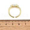 Brass Micro Pave Cubic Zirconia Cuff Rings for Women RJEW-H247-22G-5
