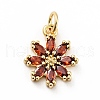 Rack Plating Brass Micro Pave Cubic Zirconia Charms ZIRC-F129-34D-G-1