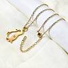304 Stainless Steel Laser Cut Penguin Pendant Necklaces for Women Men NJEW-Q032-01C-G-3