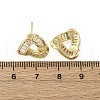 Triangle Brass Micro Pave Clear Cubic Zirconia Stud Earrings EJEW-F373-01G-5