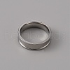 201 Stainless Steel Grooved Finger Ring Settings STAS-WH0027-27C-P-2