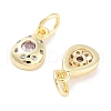 Brass Micro Pave Cubic Zirconia Charms KK-C051-02G-01-2