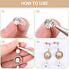 SOFPLATE 160Pcs 4 Size Alloy Crystal Rhinestone Stud Earring Finding ALRI-SP0001-01KCG-6