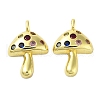 Rack Plating Brass Micro Pave Cubic Zirconia Pendants X-KK-A205-01G-01-1