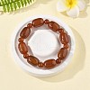 Natural Carnelian Bead Stretch Bracelets G-P570-01G-1
