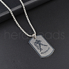 Rectangle with Constellation Alloy Pendant 316L Surgical Stainless Steel Chain Necklaces WG3A89F-10-1