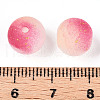 Frosted Baking Painted Crackle Glass Beads with Glitter Powder DGLA-T004-01H-3
