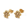 PVD Vacuum Plating 201 Stainless Steel Flower Stud Earrings with 304 Stainless Steel Pins for Women EJEW-C033-01G-1