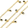 Brass Cubic Zirconia Cable Chains CHC-H112-02G-06-1