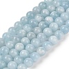 Natural Aquamarine Beads Strands G-P342-10-8mm-A-01-1
