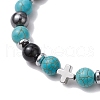 Gemstone Braided Bead Bracelets BJEW-JB11139-01-3