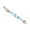 Ocean Theme Alloy Charm & Glass Beads Pendant Decorations HJEW-JM03156-07-4