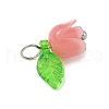 Flower Shape Synthetic Shell Charms PALLOY-JF03863-02-4