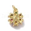 Rack Plating Brass Micro Pave Cubic Zirconia Charms KK-A160-22C-G-2