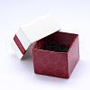 Rectangle Cardboard Ring Boxes with Black Velvet inside & Bowknot X-CBOX-N006-02-3