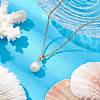 Mother's Day Jewellery Round Natural Freshwater Pearl Pendant Necklaces NJEW-JN05137-1