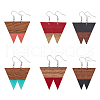 6 Pair 6 Style Resin & Wood Dangle Earrings with Iron Pins EJEW-AB00036-1