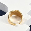 Brass Micro Pave Clear Cubic Zirconia Open Cuff Rings for Women RJEW-M026-02G-04-2
