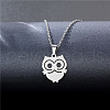 Owl Stainless Steel Pendant Necklaces PW-WG1B650-01-1