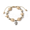 Starfish & Turtle Synthetic Turquoise Braided Beaded Bracelets BJEW-JB10926-01-2
