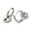 304 Stainless Steel Coffee Bean Dangle Hoop Earrings for Women EJEW-P219-17P-2