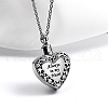 Non-Tarnish Heart with Word Shape Stainless Steel Pendant Necklaces with Cable Chains KI1843-1-1