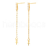 925 Sterling Silver Stud Earring Findings Micro Pave Cubic Zirconia STER-T007-20G-3