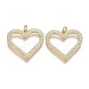 Brass Micro Pave Clear Cubic Zirconia Pendants ZIRC-A011-14G-1
