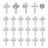 SUPERFINDINGS 24Pcs Religion Corss Alloy Brooch JEWB-FH0001-62-1