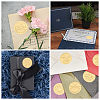 CRASPIRE 30 Sheets 6 Style Self Adhesive Gold Foil Embossed Stickers DIY-CP0006-33-6