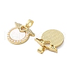 Brass Micro Pave Cubic Zirconia Pendants KK-U070-22G-2
