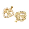 Brass & ABS Imitation Pearl Pendants KK-S526-19G-B-2