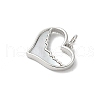 Brass Pave Natural White Shell Heart Charms with Jump Rings KK-S522-08E-P-2