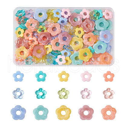 Beadthoven 120Pcs 15 Style Transparent & Opaque Acrylic Bead Frames OACR-BT0001-03-1