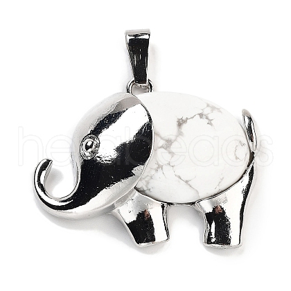 Natural Howlite Pendants G-G112-01P-17-1