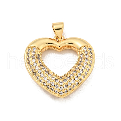 Brass Pave Clear Cubic Zirconia Pendants KK-U009-13G-01-1