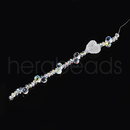 Electroplate Glass and Acrylic Rhinestone Beads Strands MAK-T011-07A-1