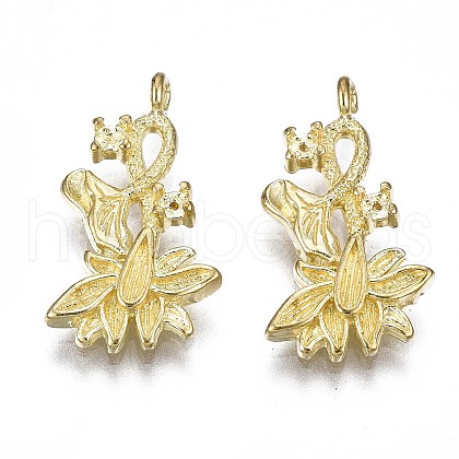 Brass Pendant Enamel & Rhinestone Settings KK-S349-299-NF-1