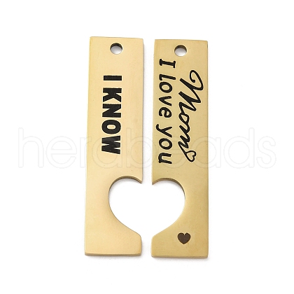 Mother's Day 201 Stainless Steel Big Pendants STAS-R002-21G-03-1
