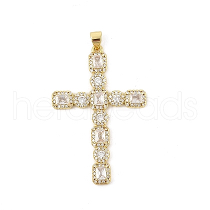 Brass Micro Pave Cubic Zirconia Pendants KK-P300-22G-1