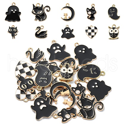 20Pcs 10 Styles Alloy Enamel Pendants ENAM-YW0004-20-1