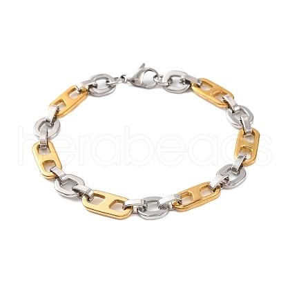 201 Stainless Steel Oval Link Chain Bracelets BJEW-B078-116GP-1