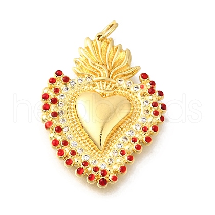 Brass Micro Pave Cubic Zirconia Pendants KK-U072-28G-1