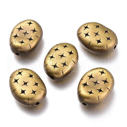 Oval CCB Plastic Beads CCB-J028-06AB-1